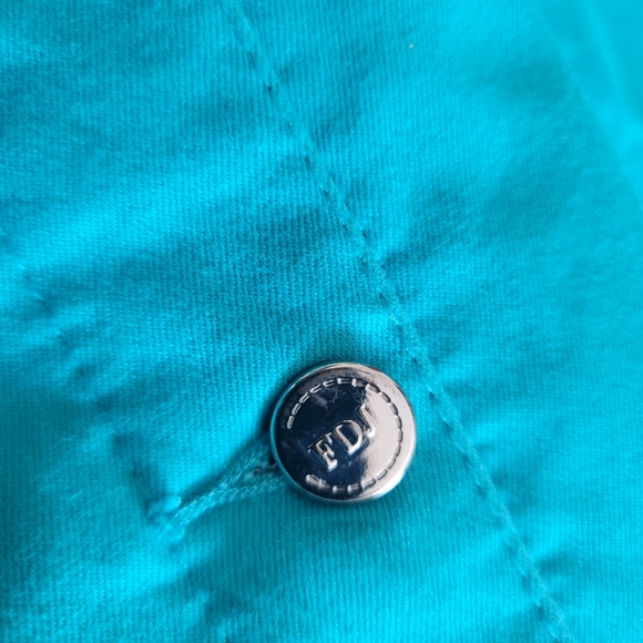 French Dressing Jeans Denim Jacket Turqoise Size Small - Picture 5 of 5